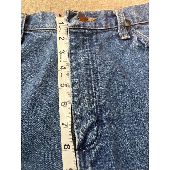 Vtg Wrangler Jeans Sz 12 X 34 wide leg mid rise farm rustic cotton frayed hemmed - Picture 10 of 13